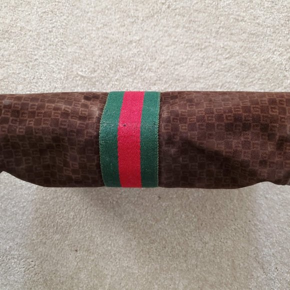 Rare Brown GG Suede Gucci Clutch Authentic - Picture 6 of 7